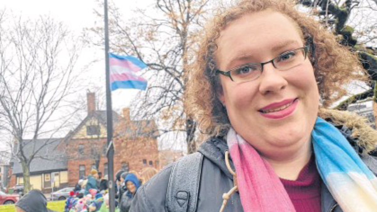 Trans-Identified Male Speaking At Memorial For Women Murdered in Sexist Massacre