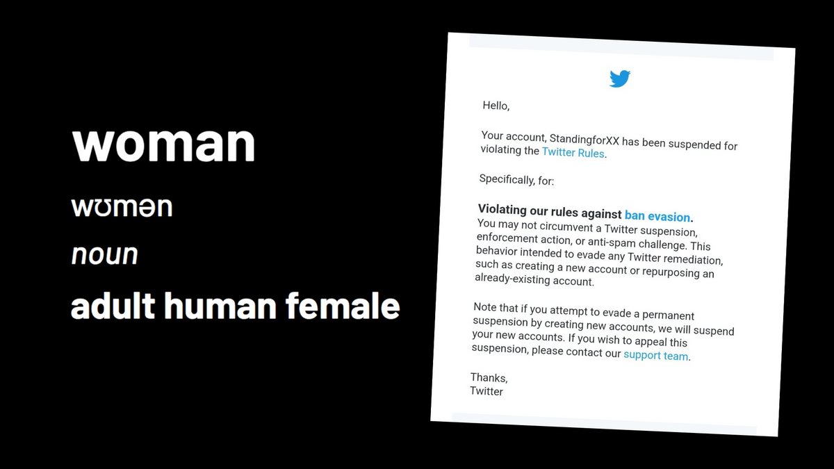 Standing For Women Banned From Twitter