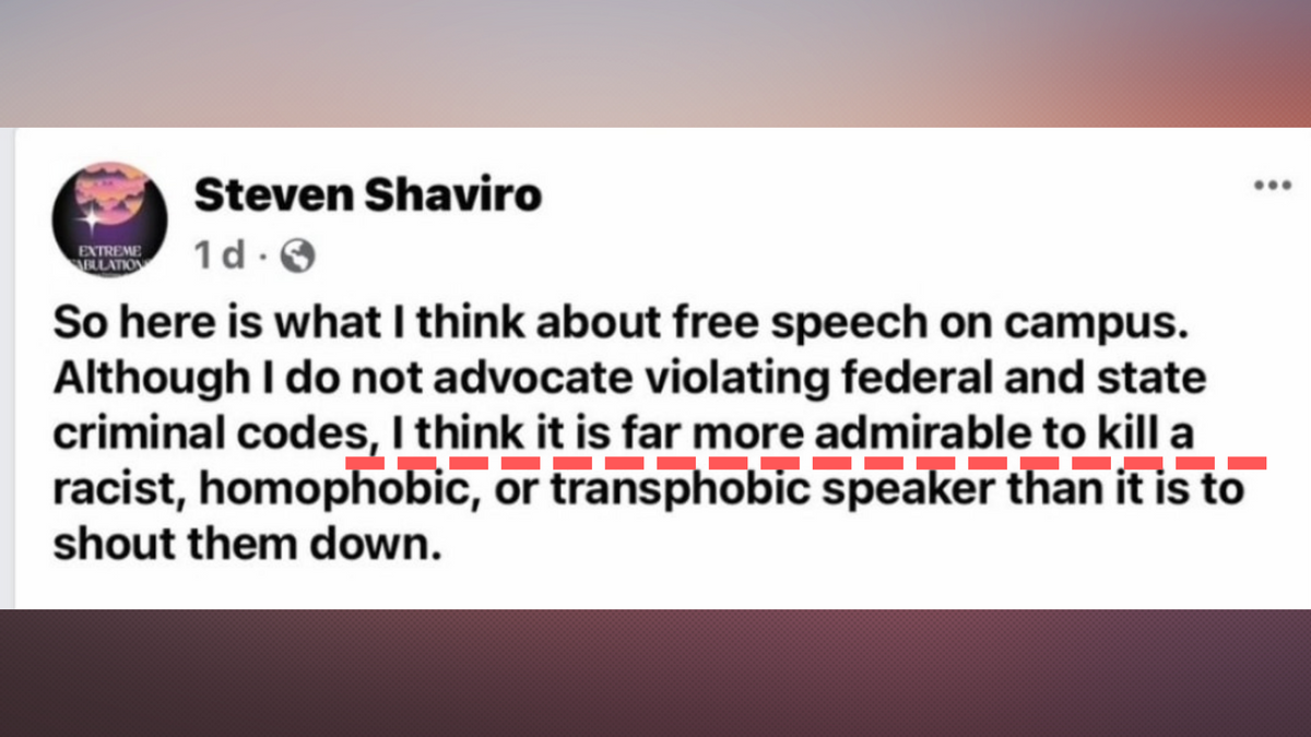 'Far More Admirable to Kill a Transphobic Speaker' Claims Post Allegedly Authored by US Professor